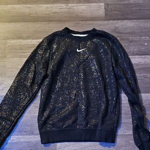 Nike Men's Black and Gold Crewneck Sweater